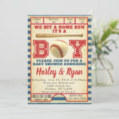 Baseball Boy Baby shower Uitnodiging (Staand voorkant)