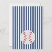 Baseball Boy Birthday Invitation Invite Navy & Red Kaart (Achterkant)