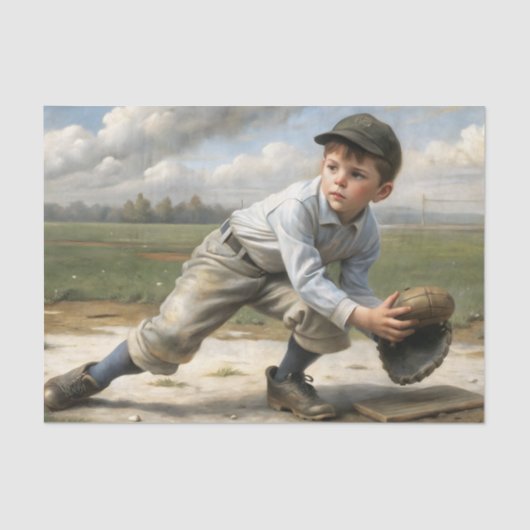 Baseball Boy Decoupage Tissuepapier (Voorkant)