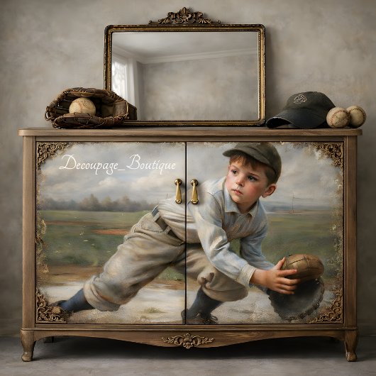  Baseball Boy Decoupage Tissuepapier