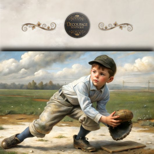  Baseball Boy Decoupage Tissuepapier
