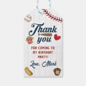  Baseball Boy Verjaardag Bedankt Cadeaulabel (Achterkant)