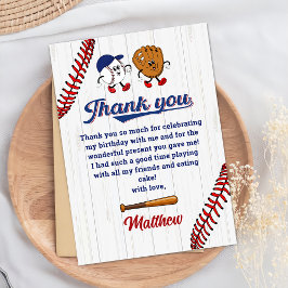  Baseball Boy Verjaardag Bedankt Card