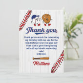  Baseball Boy Verjaardag Bedankt Card (Staand voorkant)