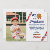 Baseball Boy Verjaardag Foto Dank u kaart (Voorkant)
