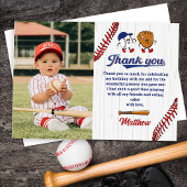  Baseball Boy Verjaardag Foto Dank u kaart