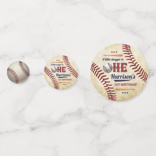  Baseball Boys 1e verjaardag Foto Confetti (Voorkanten)