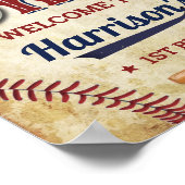 Baseball Boys 1e verjaardag Welkomstbord Poster (Hoek)