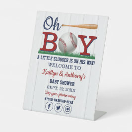 Baseball Boys Baby shower Welkom voetstuk teken Reclamebord Met Voetstuk