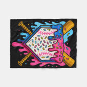 Baseball Boys Ice Cream Drip Baseball Fleece Deken (Voorkant (Horizontaal))