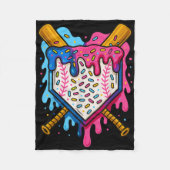 Baseball Boys Ice Cream Drip Baseball Fleece Deken (Voorkant)