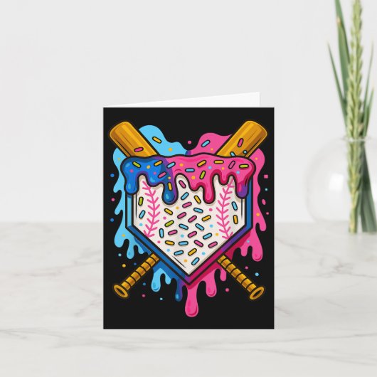 Baseball Boys Ice Cream Drip Baseball Kaart (Voorkant)