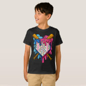 Baseball Boys Ice Cream Drip Baseball T-shirt (Voorkant volledig)