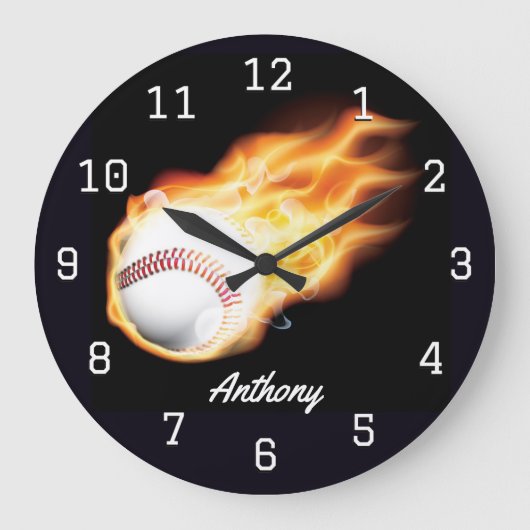 Baseball Boy's Room Personalized Grote Klok (Voorkant)