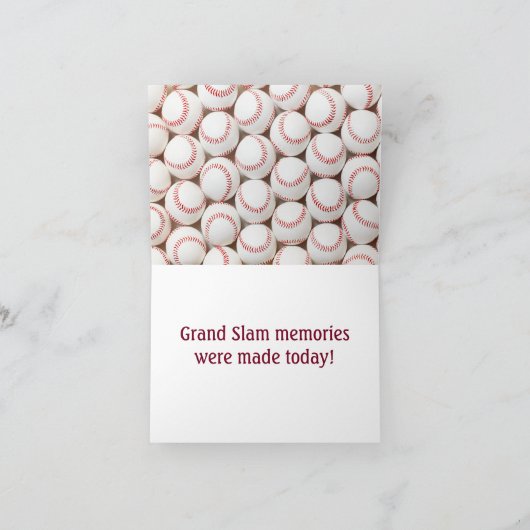 Baseball Boys Sports All Star Kids Verjaardag Bedankkaart (Binnen)