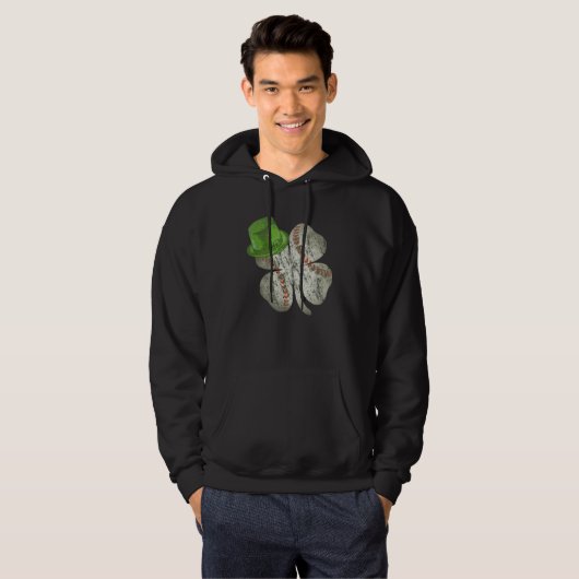 Baseball Boys St Patricks Day Shamrock Irish Men W Hoodie (Voorkant volledig)