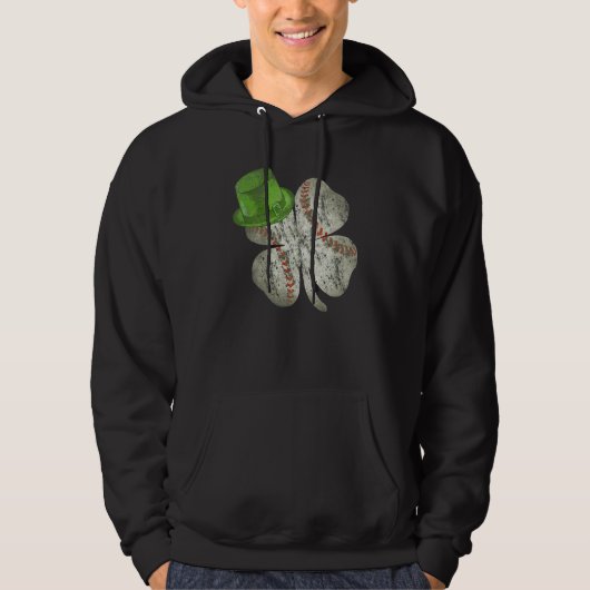 Baseball Boys St Patricks Day Shamrock Irish Men W Hoodie (Voorkant)