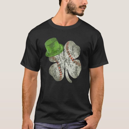 Baseball Boys St Patricks Day Shamrock Irish Men W T-shirt (Voorkant)
