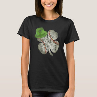 Baseball Boys St Patricks Day Shamrock Irish Men W T-shirt