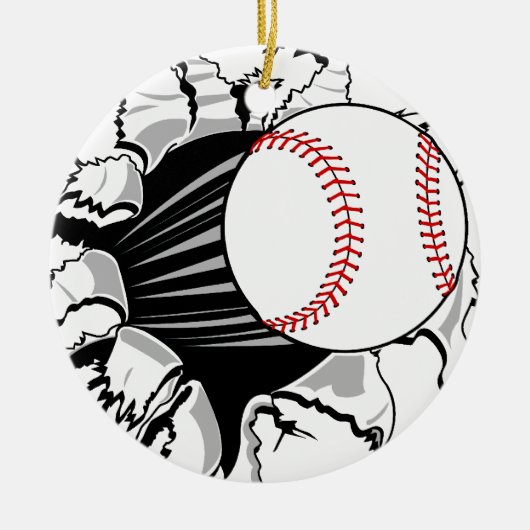Baseball Breakthrough Keramisch Ornament (Voorkant)