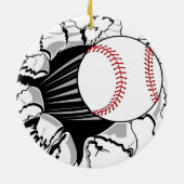 Baseball Breakthrough Keramisch Ornament (Achterkant)