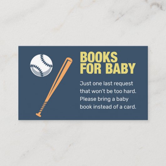 Baseball Breng een Baby shower uit het boek Informatiekaartje (Voorkant)