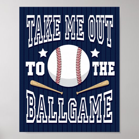 Baseball BRENG ME NAAR DE BALLGAME-Teken Poster (Voorkant)