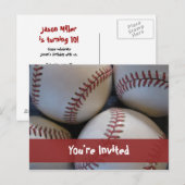 Baseball Briefkaart Invitation (Voorkant / Achterkant)