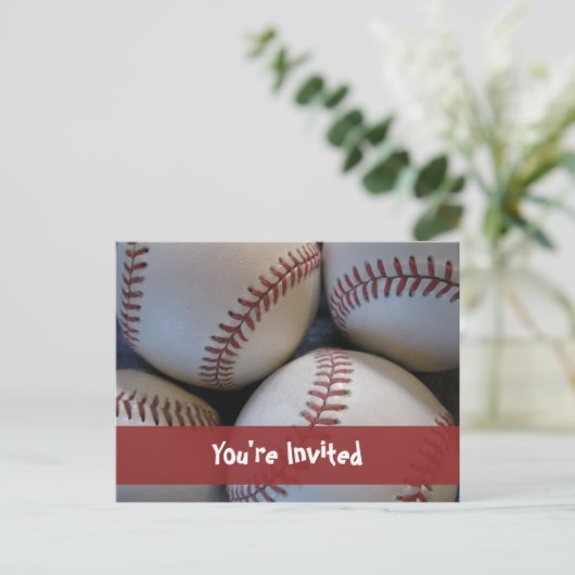 Baseball Briefkaart Invitation (Staand voorkant)