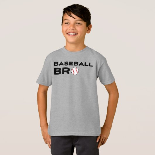 Baseball Bro Sporty Boy's T-Shirt (Voorkant volledig)