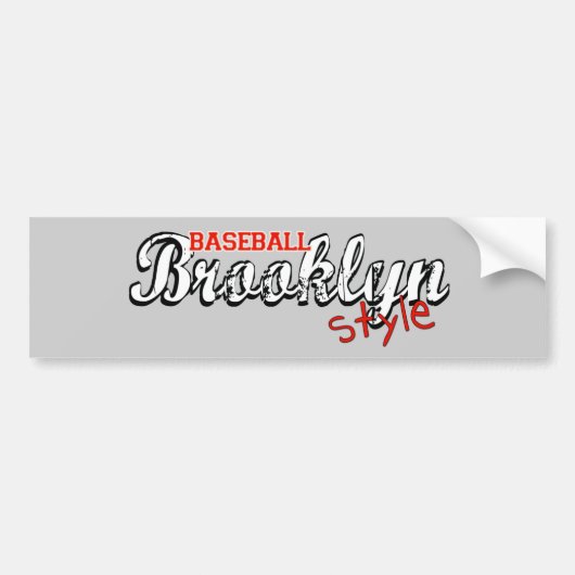 Baseball Brooklyn Style Bumpersticker (Voorkant)