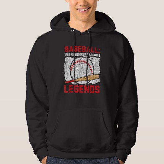 Baseball Brother Baseball Player Brotherhood Sibli Hoodie (Voorkant)