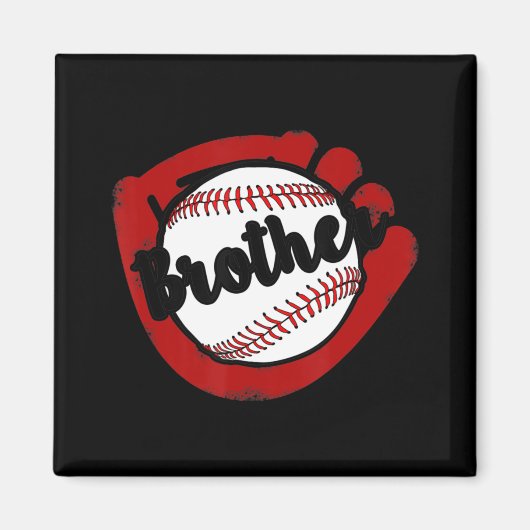 Baseball Brother voor honkbal Softball mama Magneet (Voorkant)