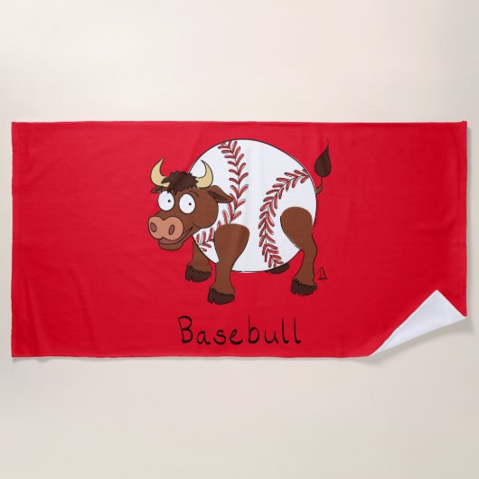 Baseball Bull Sports Cute Kinder Strandlaken (Voorkant)
