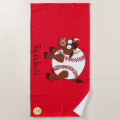 Baseball Bull Sports Cute Kinder Strandlaken (Voorkant)