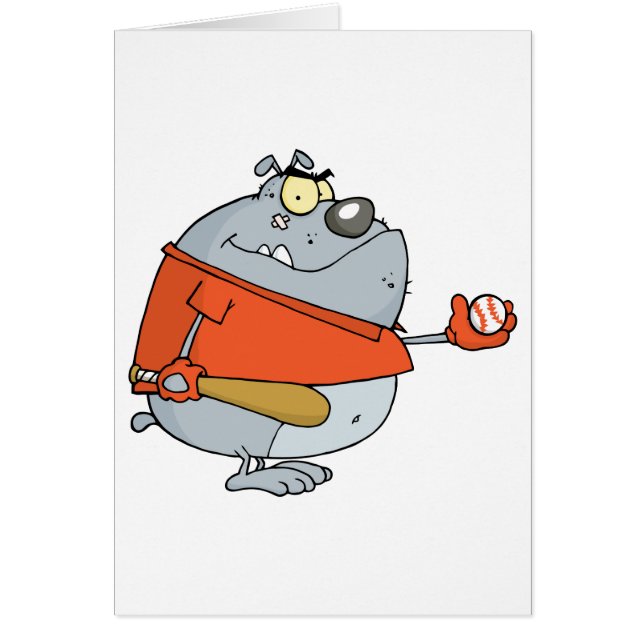 Baseball Bulldog Cartoon Mascot Character (Voorkant)