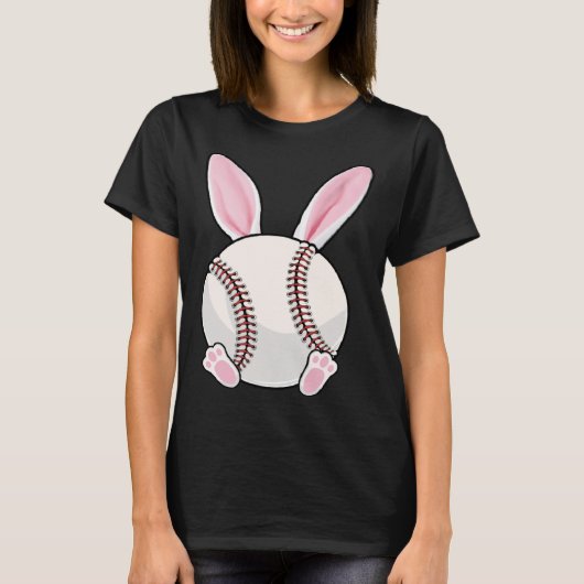 Baseball Bunny Ears Eggs Costume Easter Day Boys M T-shirt (Voorkant)