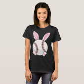 Baseball Bunny Ears Eggs Costume Easter Day Boys M T-shirt (Voorkant volledig)
