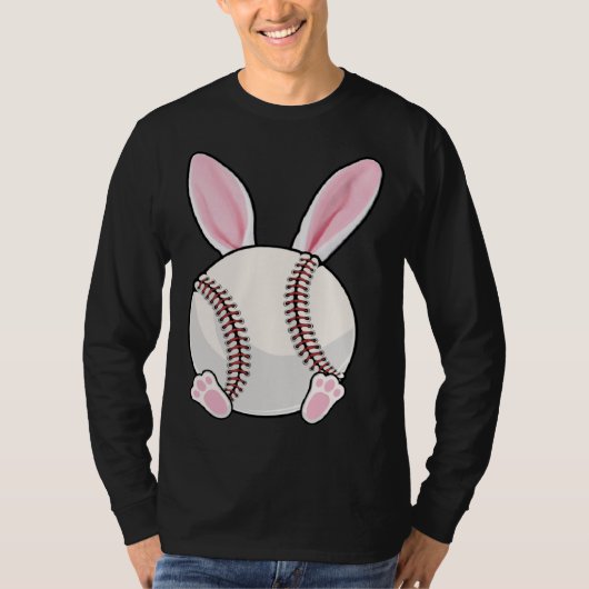 Baseball Bunny Ears Eggs Costume Easter Day Boys M T-shirt (Voorkant)
