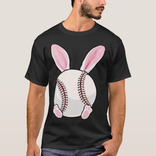 Baseball Bunny Ears Eggs Costume Easter Day Boys M T-shirt (Voorkant)