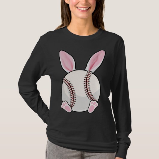 Baseball Bunny Ears Eggs Costume Easter Day Boys M T-shirt (Voorkant)