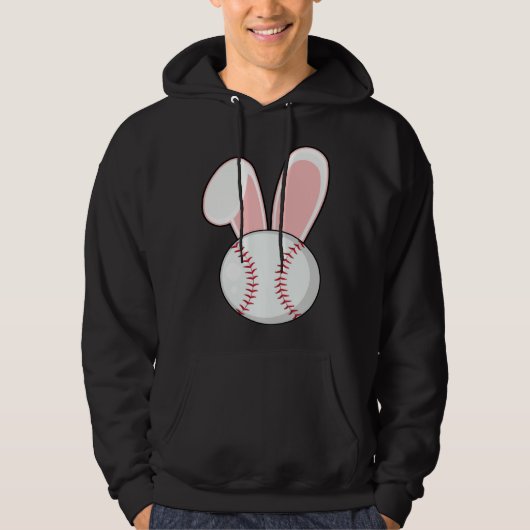 Baseball Bunny Easter  Kids Boys Toddler Hoodie (Voorkant)