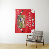 Baseball Bunting Flags Foto Birthday Party Wandkleed (In situ)