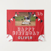 Baseball Bunting Flags Foto Birthday Party Wandkleed (Voorkant (horizontaal))