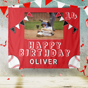 Baseball Bunting Flags Foto Birthday Party Wandkleed