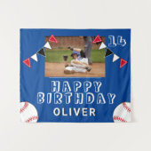 Baseball Bunting Flags Foto Birthday Party Wandkleed (Voorkant (horizontaal))
