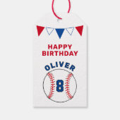 Baseball Bunting Flags Kinderen van zaterdag Cadeaulabel (Achterkant)