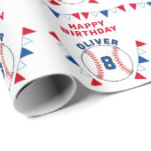 Baseball Bunting Flags Kinderen van zaterdag Cadeaupapier (Rol Hoek)