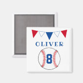 Baseball Bunting Flags Kinderen van zaterdag Magneet (Voorkant / Achterkant)