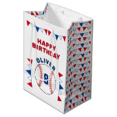 Baseball Bunting Flags Kinderen van zaterdag Medium Cadeauzakje (Voorkant Gekanteld)